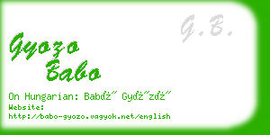 gyozo babo business card